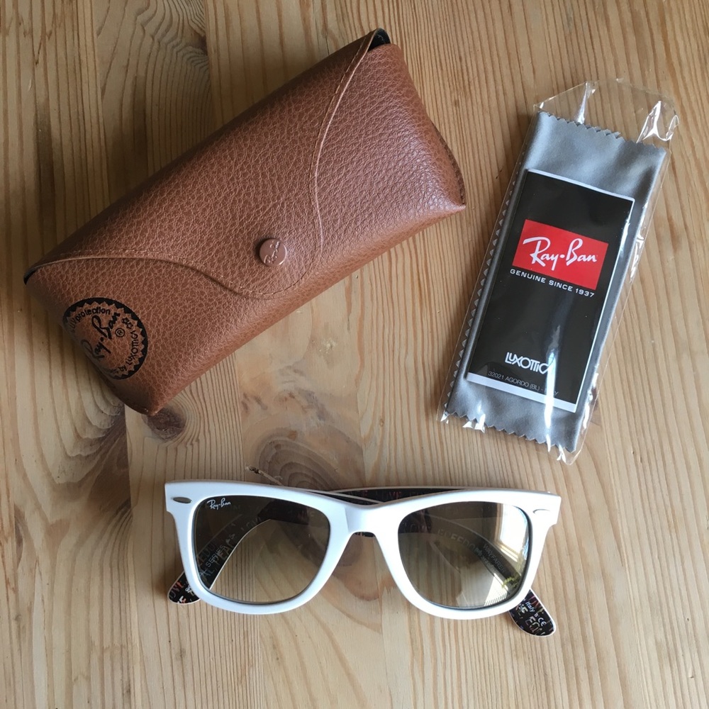 Authentic White Ray Ban Wayfarers Series #5